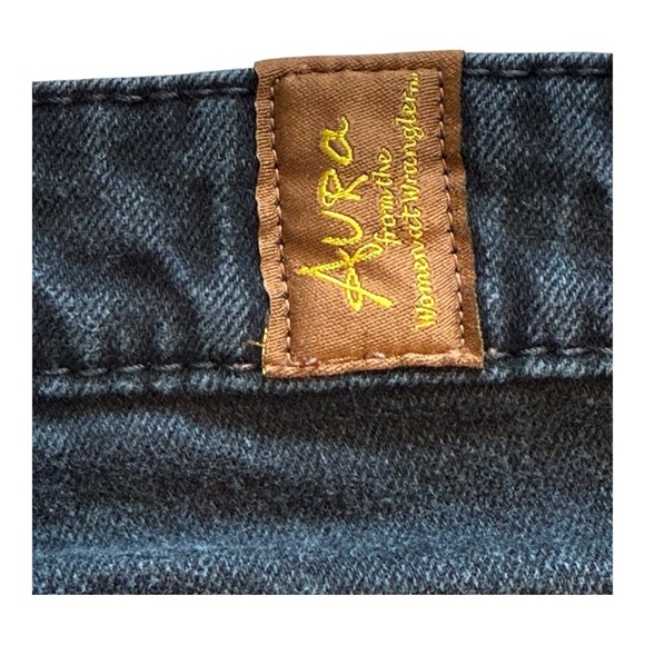 Wrangler Aura Regular Rise Boot Cut Black Denim Jeans - Size 14 - Picture 5 of 12